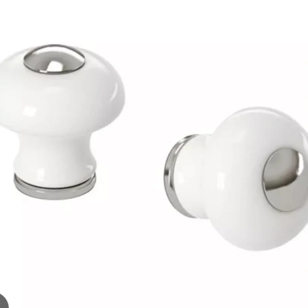 white porcelain 2/pac drawer Knobs Ikea Hishult retro!